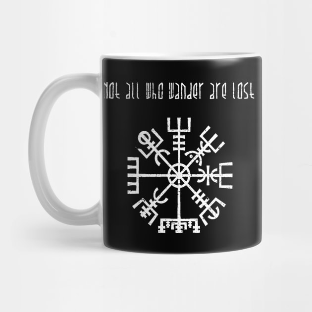 Not All Those Who Wander Are Lost - Vegvisir Viking Compass by ThoughtAndMemory